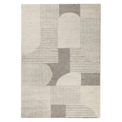 Kurzflor Teppich Creme Beige 