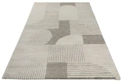 Kurzflor Teppich Creme Beige 