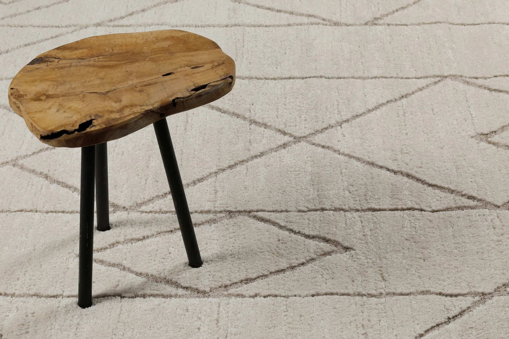 Kurzflor Teppich Creme Beige "Pelle" WECONhome