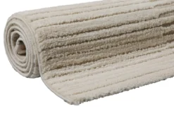Kurzflor Teppich Creme Beige 