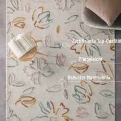 Kurzflorteppich Creme Weiß aus Schurwolle "Vee" WECONhome