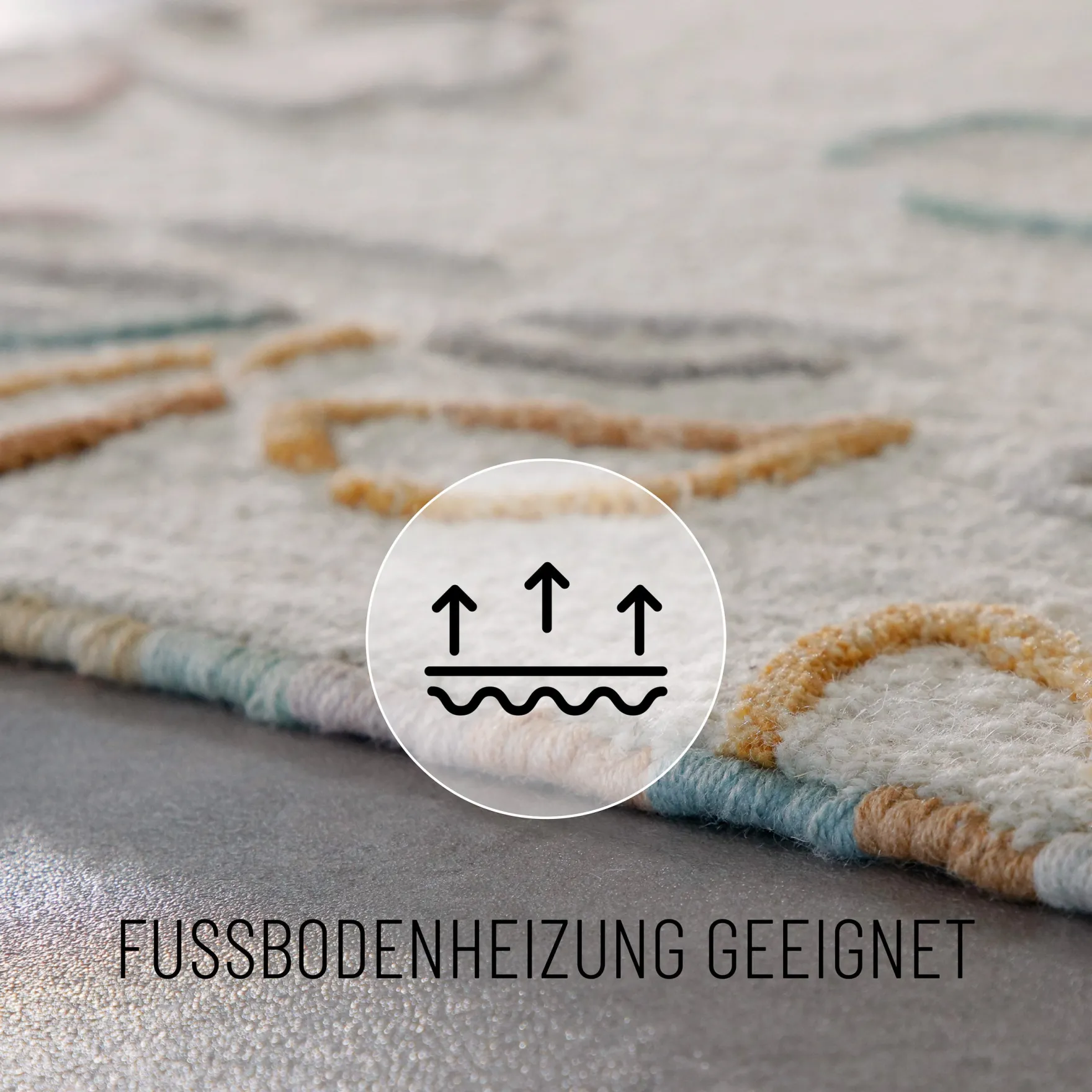 Kurzflorteppich Creme Weiß aus Schurwolle "Vee" WECONhome