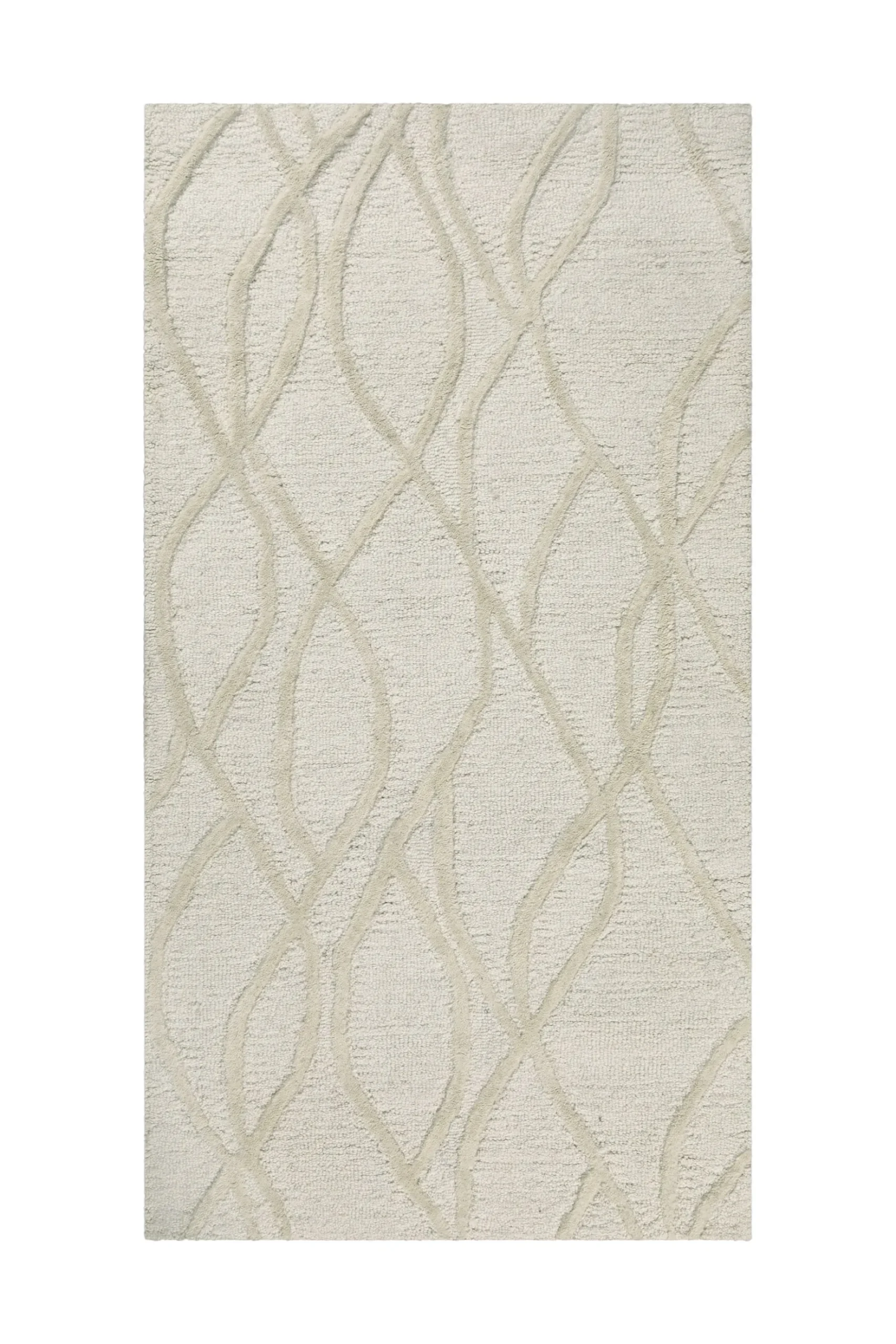 Kurzflor Teppich Creme Weiß aus Schurwolle "Hamptons TWENTYTHREE" WECONhome