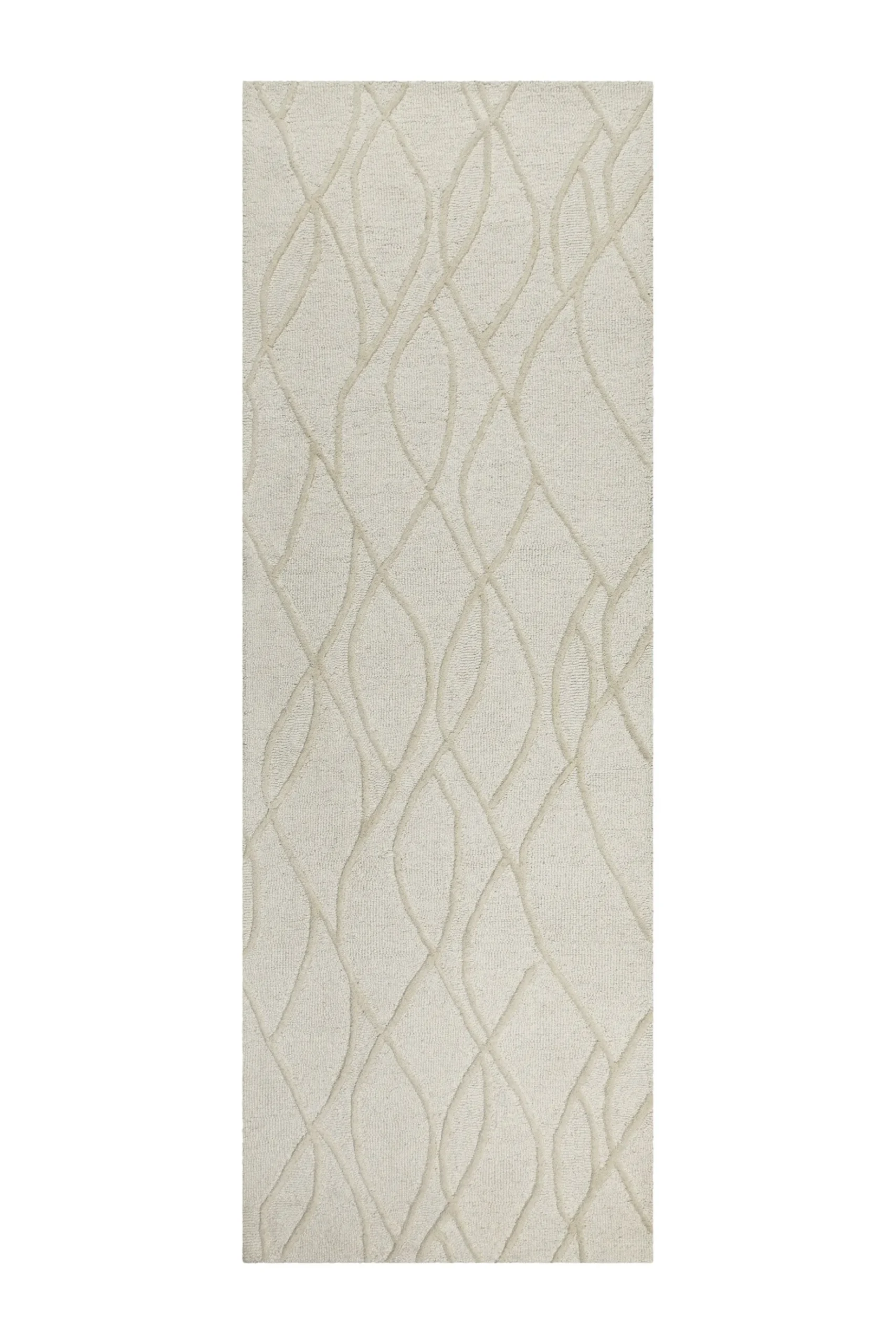 Kurzflor Teppich Creme Weiß aus Schurwolle "Hamptons TWENTYTHREE" WECONhome