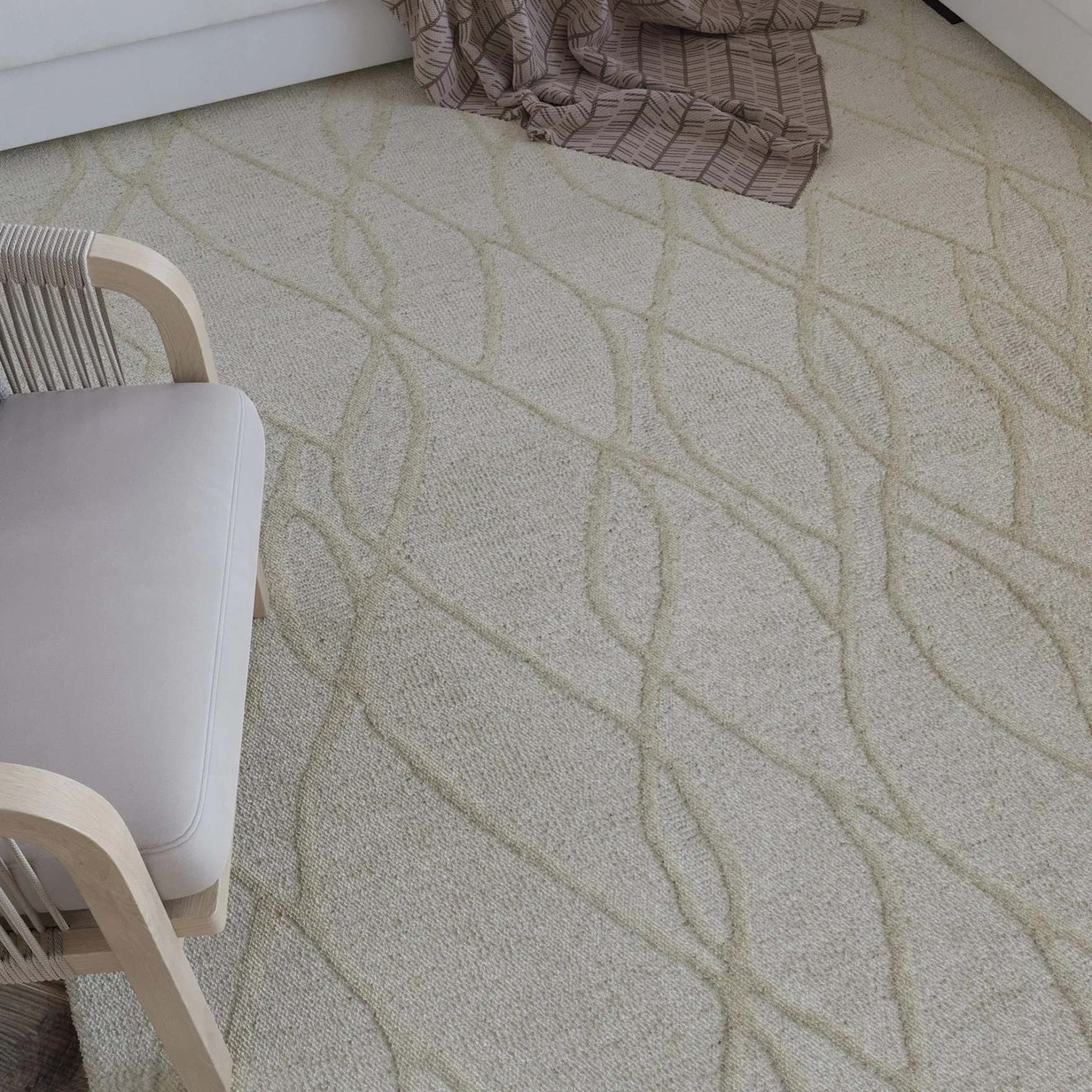 Kurzflor Teppich Creme Weiß aus Schurwolle "Hamptons TWENTYTHREE" WECONhome