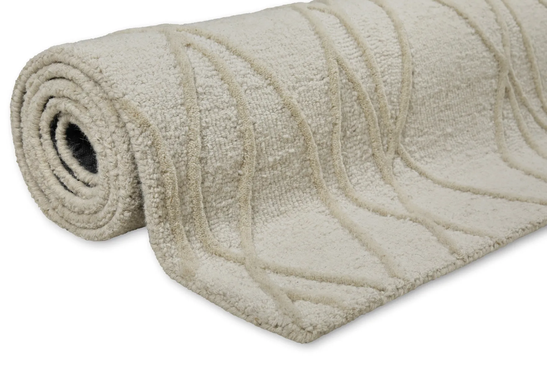 Kurzflor Teppich Creme Weiß aus Schurwolle "Hamptons TWENTYTHREE" WECONhome