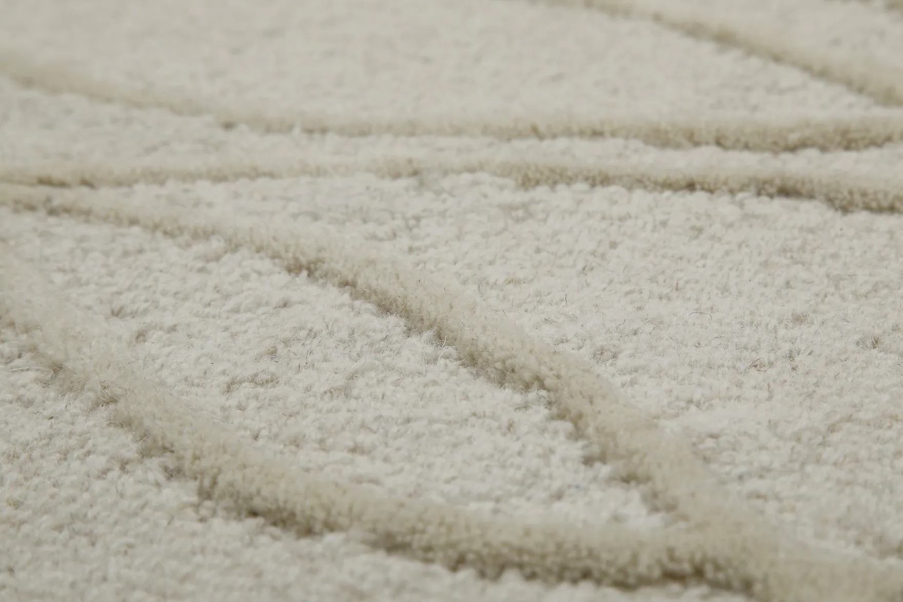 Kurzflor Teppich Creme Weiß aus Schurwolle "Hamptons TWENTYTHREE" WECONhome