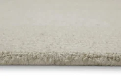 Kurzflor Teppich Creme Weiß aus Schurwolle