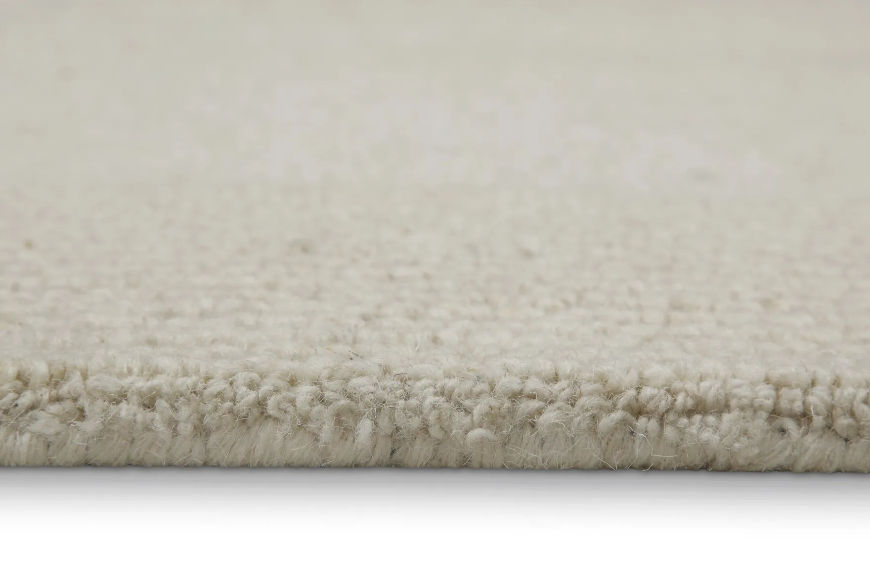 Kurzflor Teppich Creme Weiß aus Schurwolle "Hamptons TWENTYONE" WECONhome