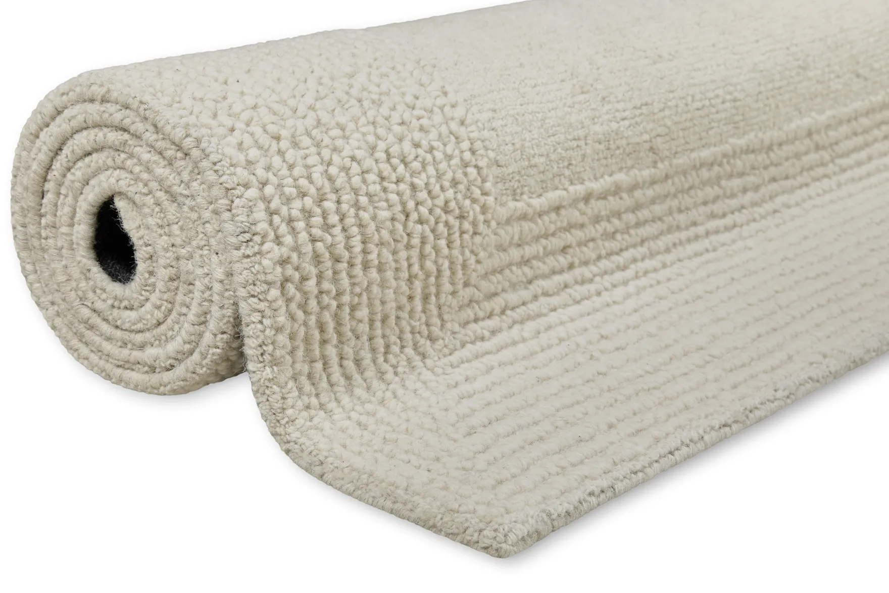 Kurzflor Teppich Creme Weiß aus Schurwolle "Hamptons TWENTYONE" WECONhome