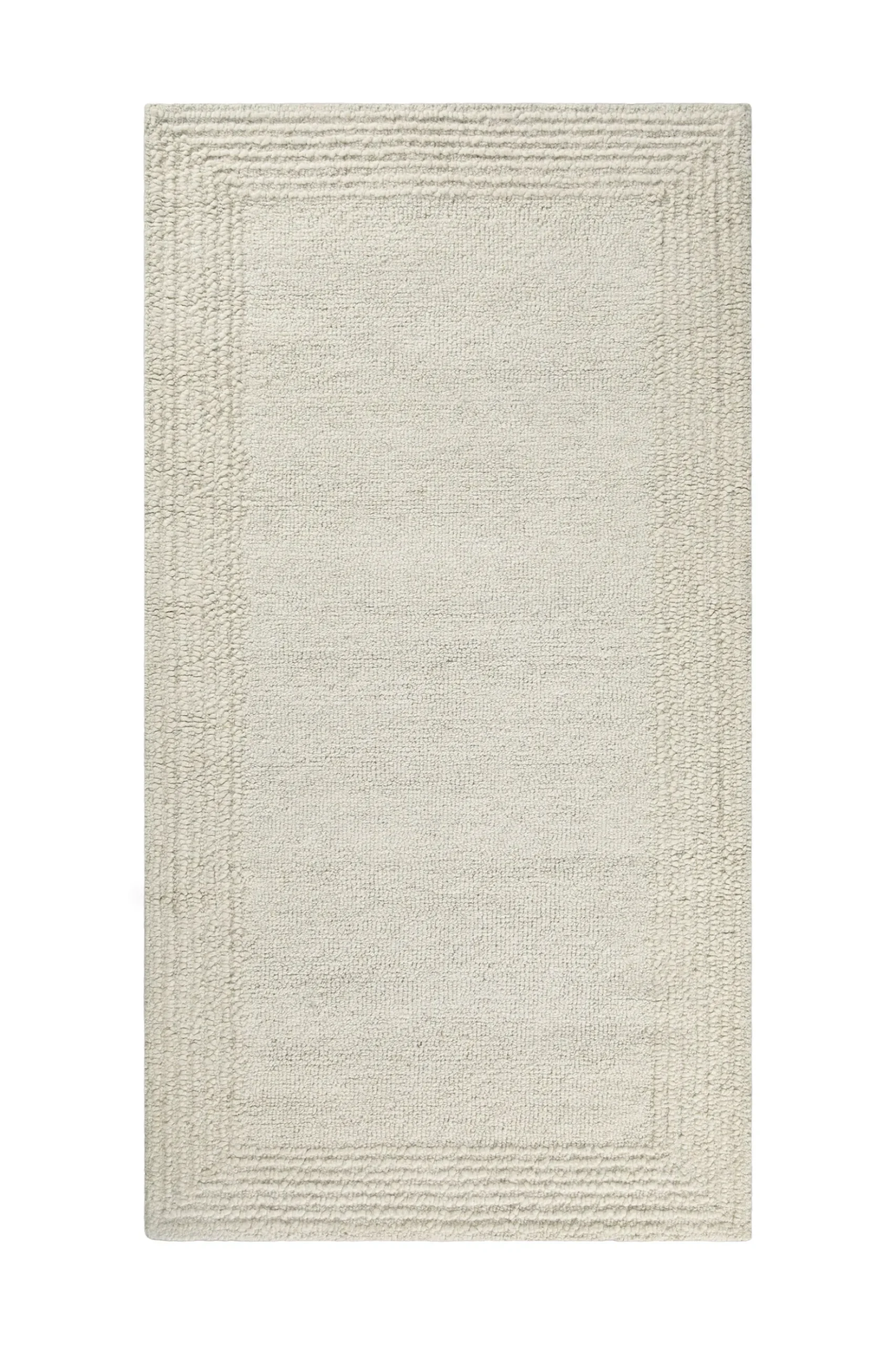 Kurzflor Teppich Creme Weiß aus Schurwolle "Hamptons TWENTYONE" WECONhome