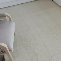 Kurzflor Teppich Creme Weiß aus Schurwolle "Hamptons TWENTY" WECONhome