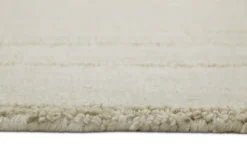 Kurzflor Teppich Creme Weiß aus Schurwolle 