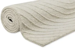 Kurzflor Teppich Creme Weiß aus Schurwolle "Hamptons NINETEEN" WECONhome