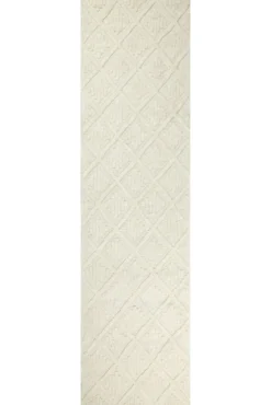 Kurzflor Teppich Creme Weiß aus Schurwolle 