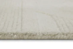 Kurzflor Teppich Creme Weiß aus Schurwolle 