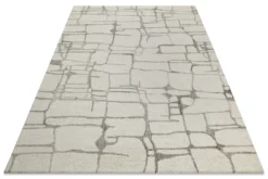 Kurzflor Teppich Creme Weiß aus Schurwolle "Hamptons TWELVE" WECONhome