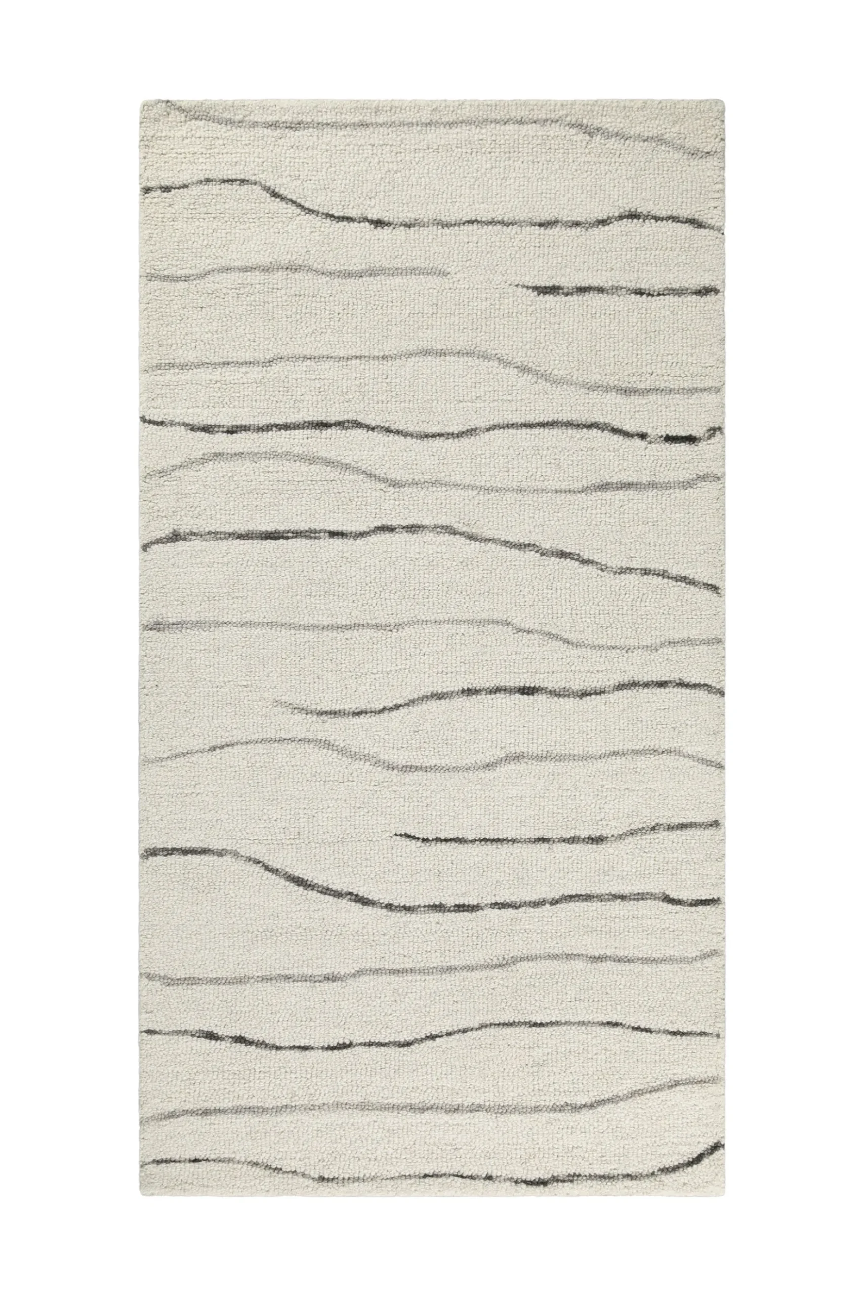 Kurzflor Teppich Creme Weiß aus Schurwolle "Hamptons ELEVEN" WECONhome