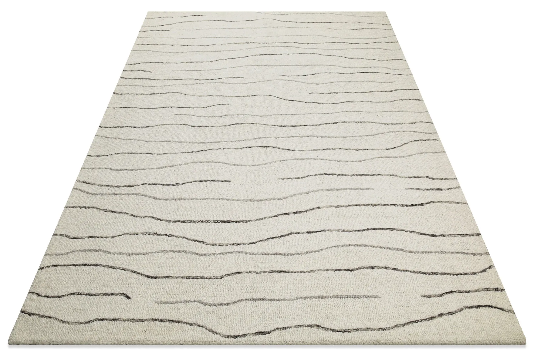 Kurzflor Teppich Creme Weiß aus Schurwolle "Hamptons ELEVEN" WECONhome