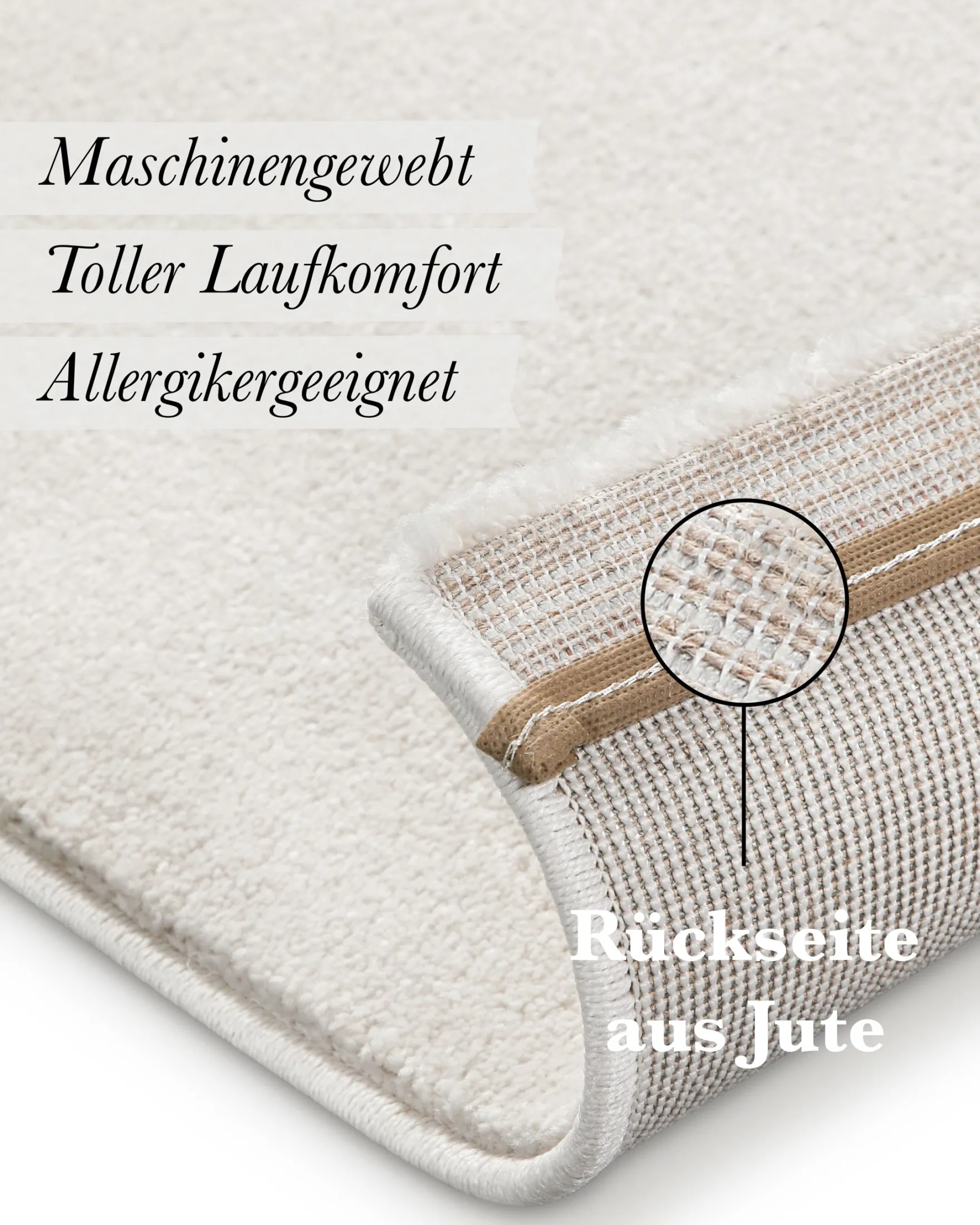 Kurzflorteppich Creme Weiß "Freja" WECONhome Basics