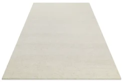 Kurzflor Teppich Creme Weiß