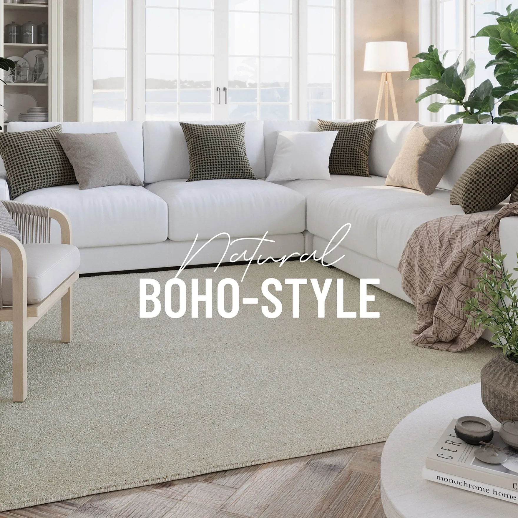 Kurzflor Teppich Creme Weiß "Hamptons THIRTYTWO" WECONhome