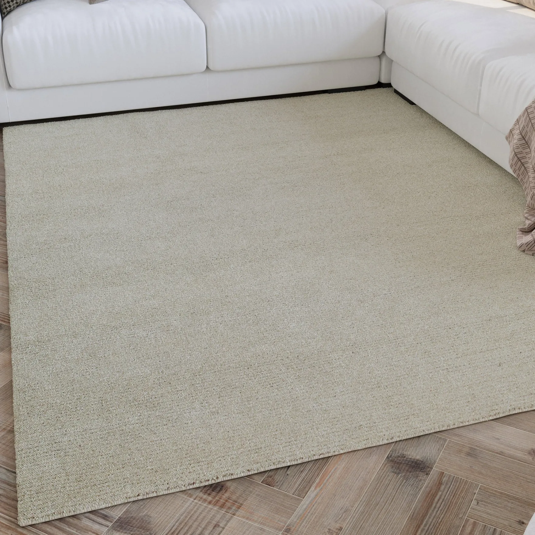 Kurzflor Teppich Creme Weiß "Hamptons THIRTYTWO" WECONhome