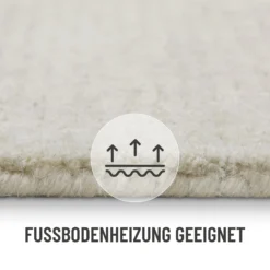 Kurzflor Teppich Creme Weiß