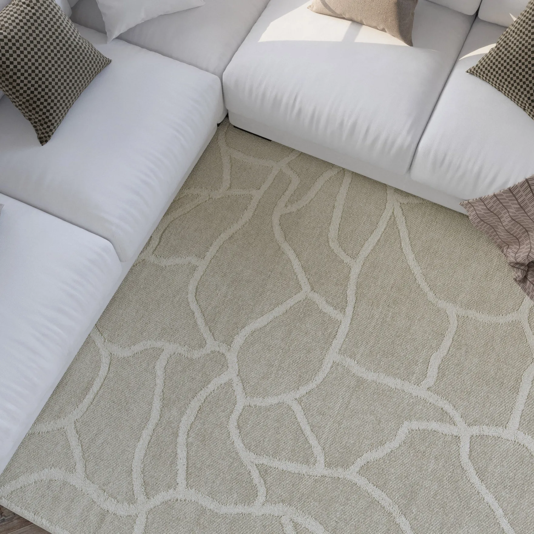Kurzflor Teppich Creme Weiß "Hamptons TWENTYSIX" WECONhome