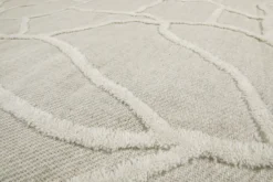 Kurzflor Teppich Creme Weiß