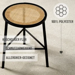 Kurzflorteppich Creme Weiß