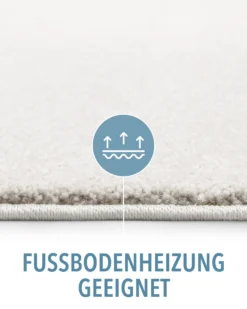 Kurzflorteppich Creme Weiß "Montepulciano" Homie Living