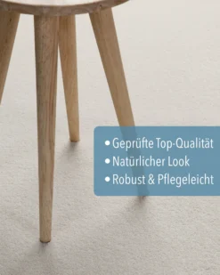 Kurzflorteppich Creme Weiß