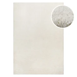 Kurzflorteppich Creme Weiß