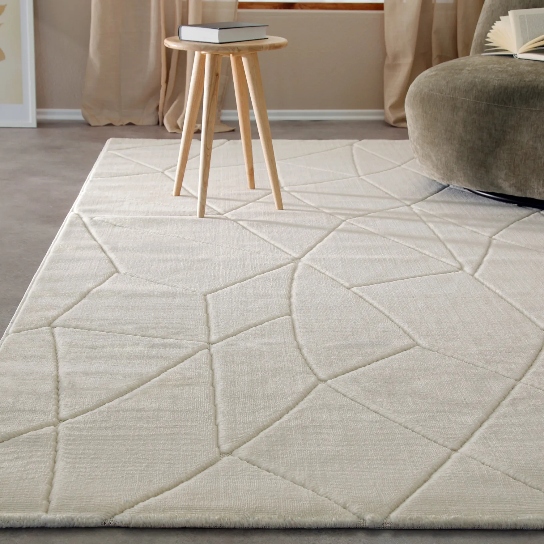 Kurzflorteppich Creme Weiß "Unplugged" WECONhome