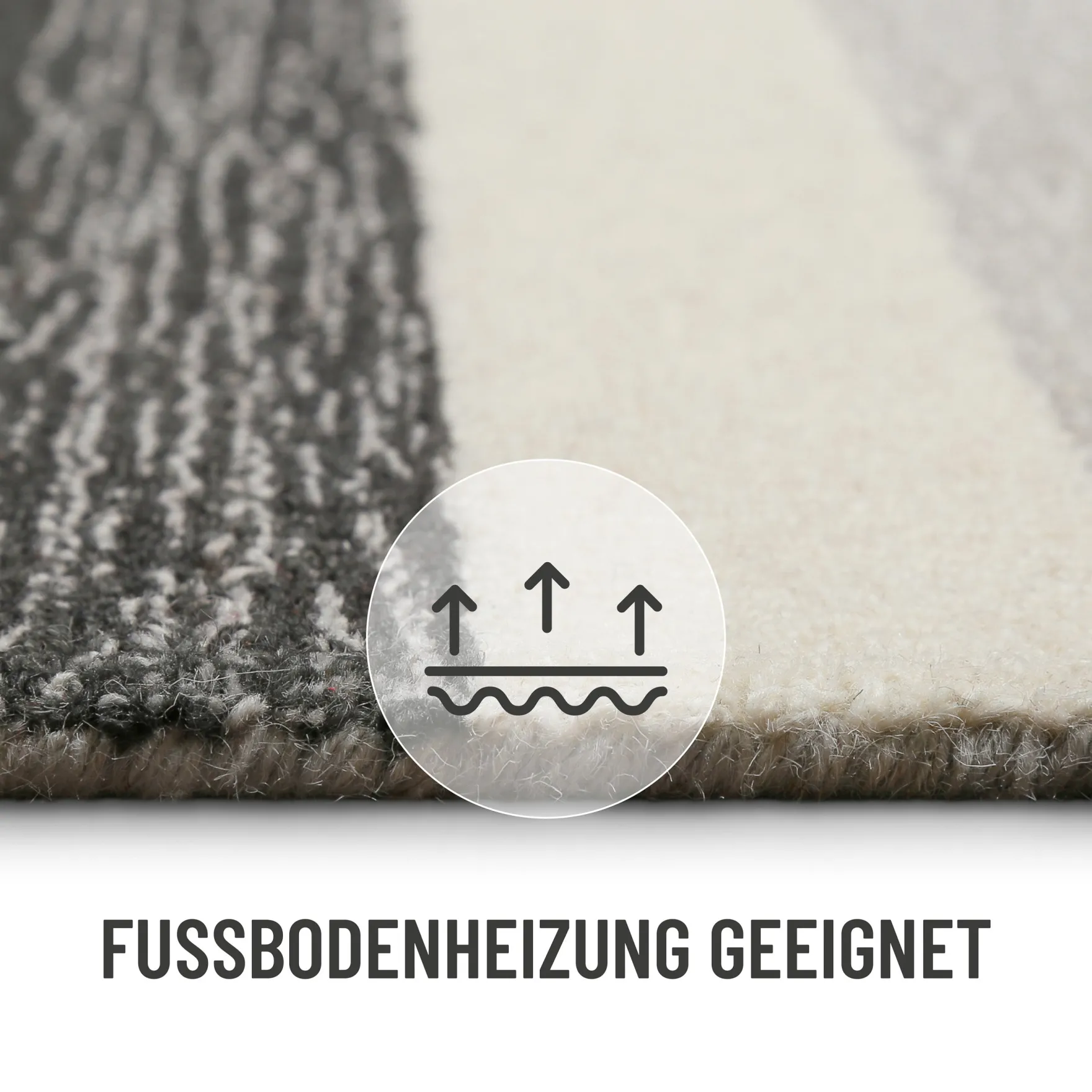 Kurzflorteppich Grau Multi aus Schurwolle "Sally" WECONhome