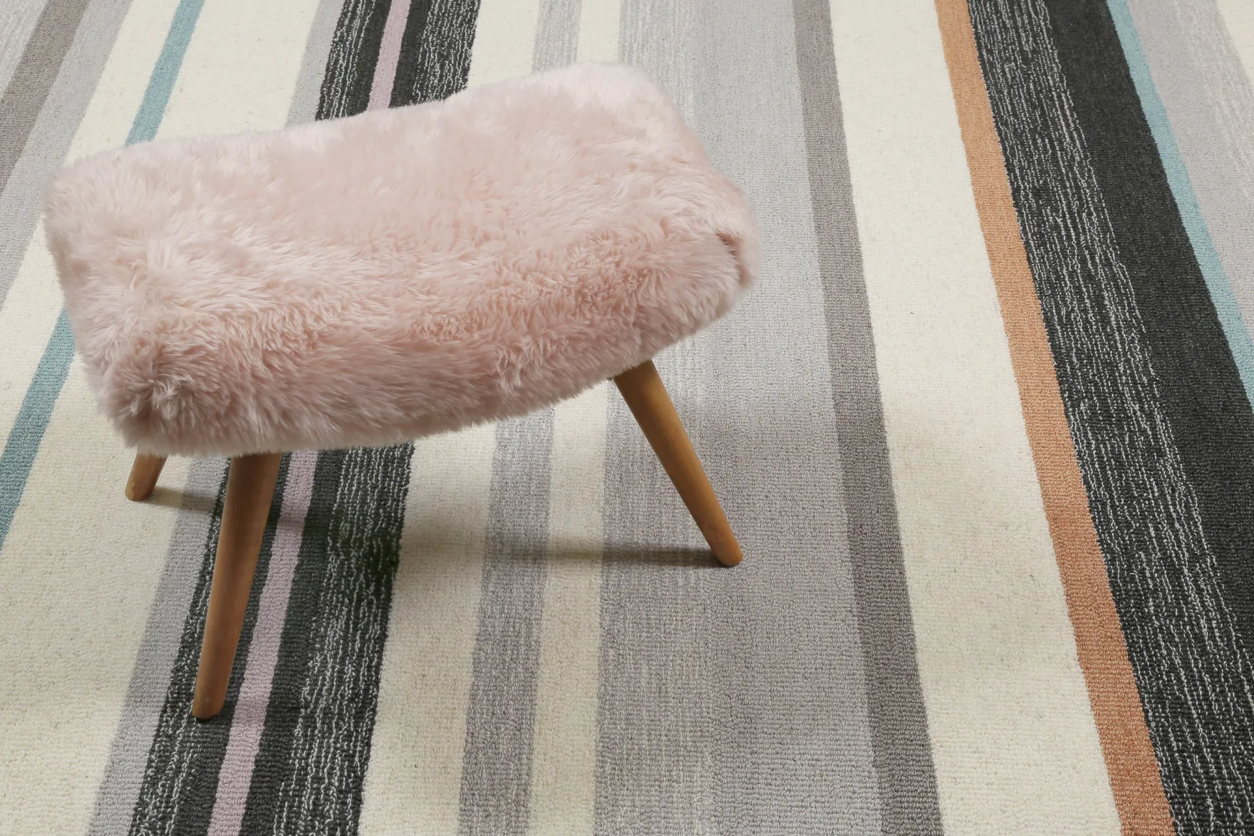 Kurzflorteppich Grau Multi aus Schurwolle "Sally" WECONhome