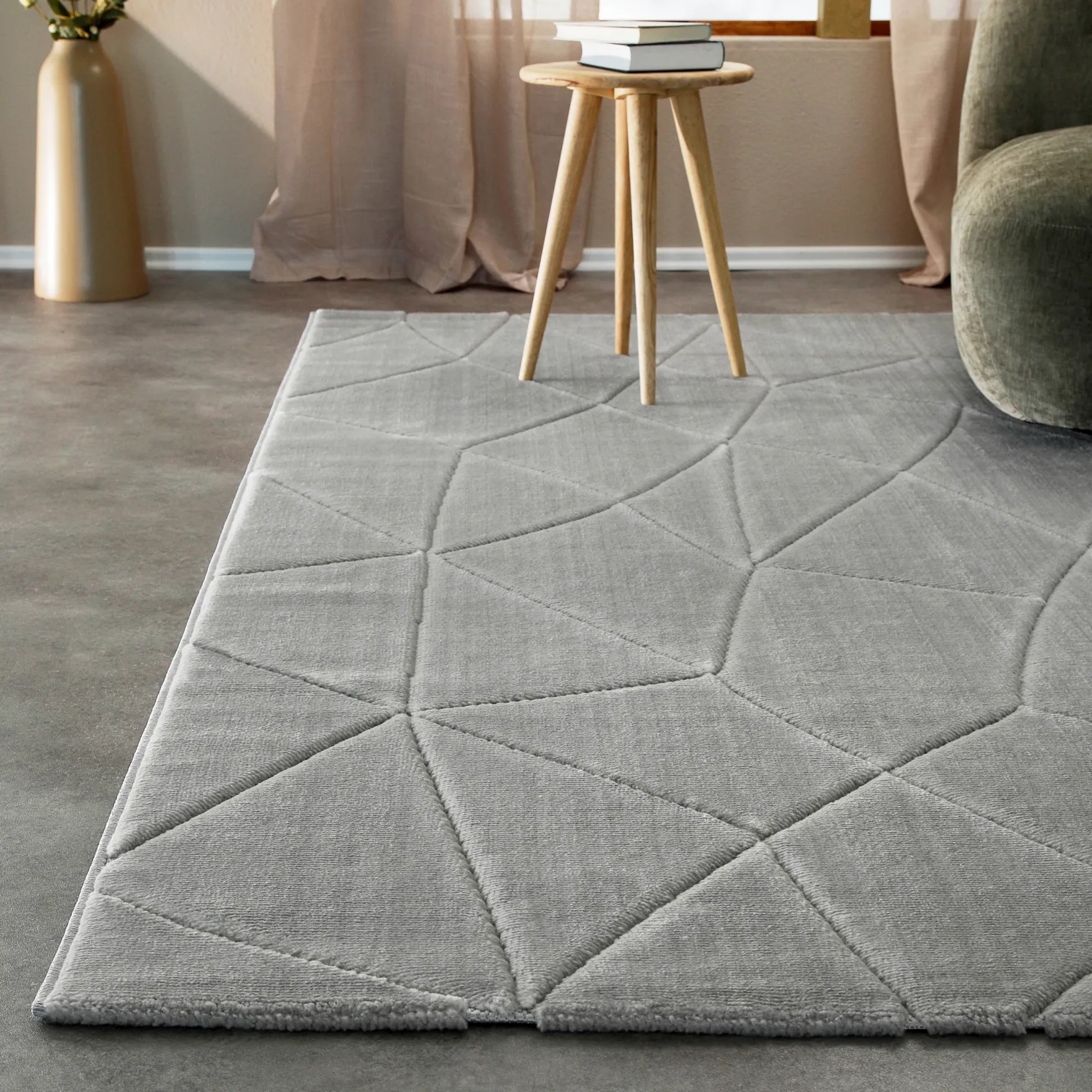 Kurzflorteppich Grau "Unplugged" WECONhome