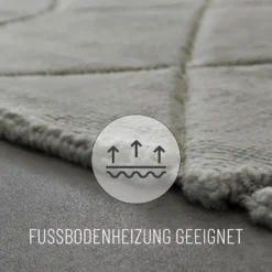 Kurzflorteppich Grau