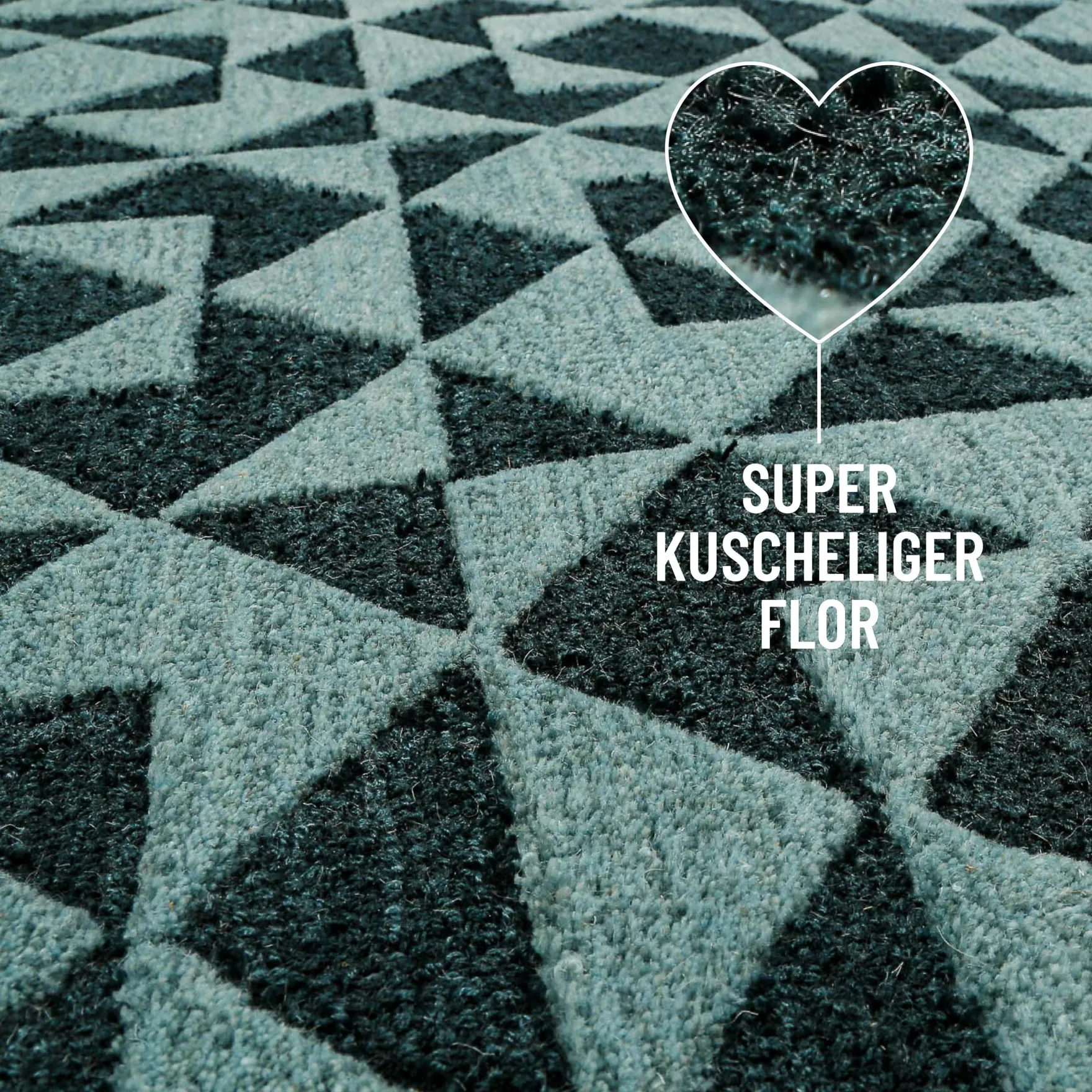 Kurzflorteppich Grün Multi "Downtown" WECONhome