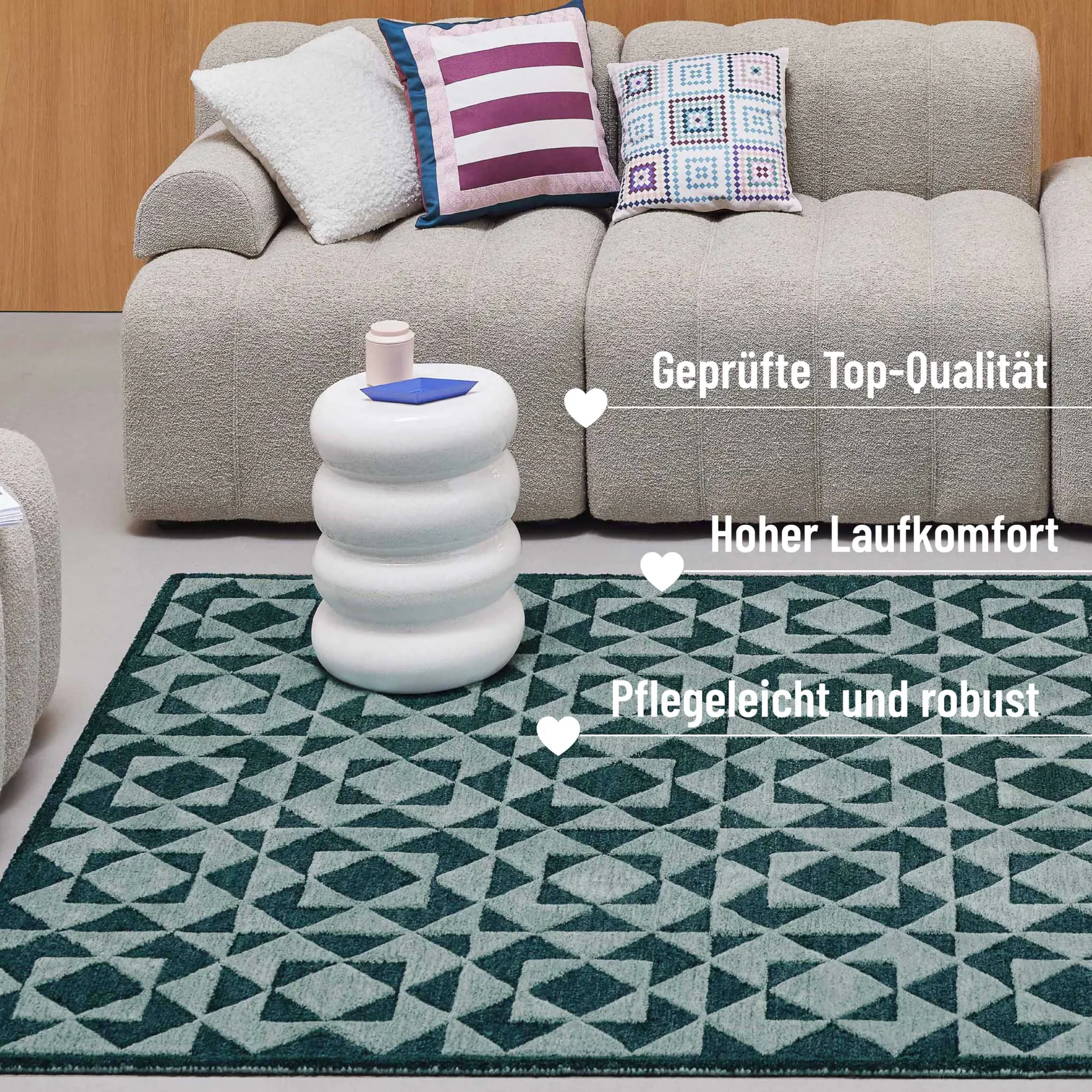 Kurzflorteppich Grün Multi "Downtown" WECONhome