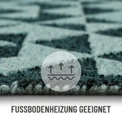 Kurzflorteppich Grün Multi