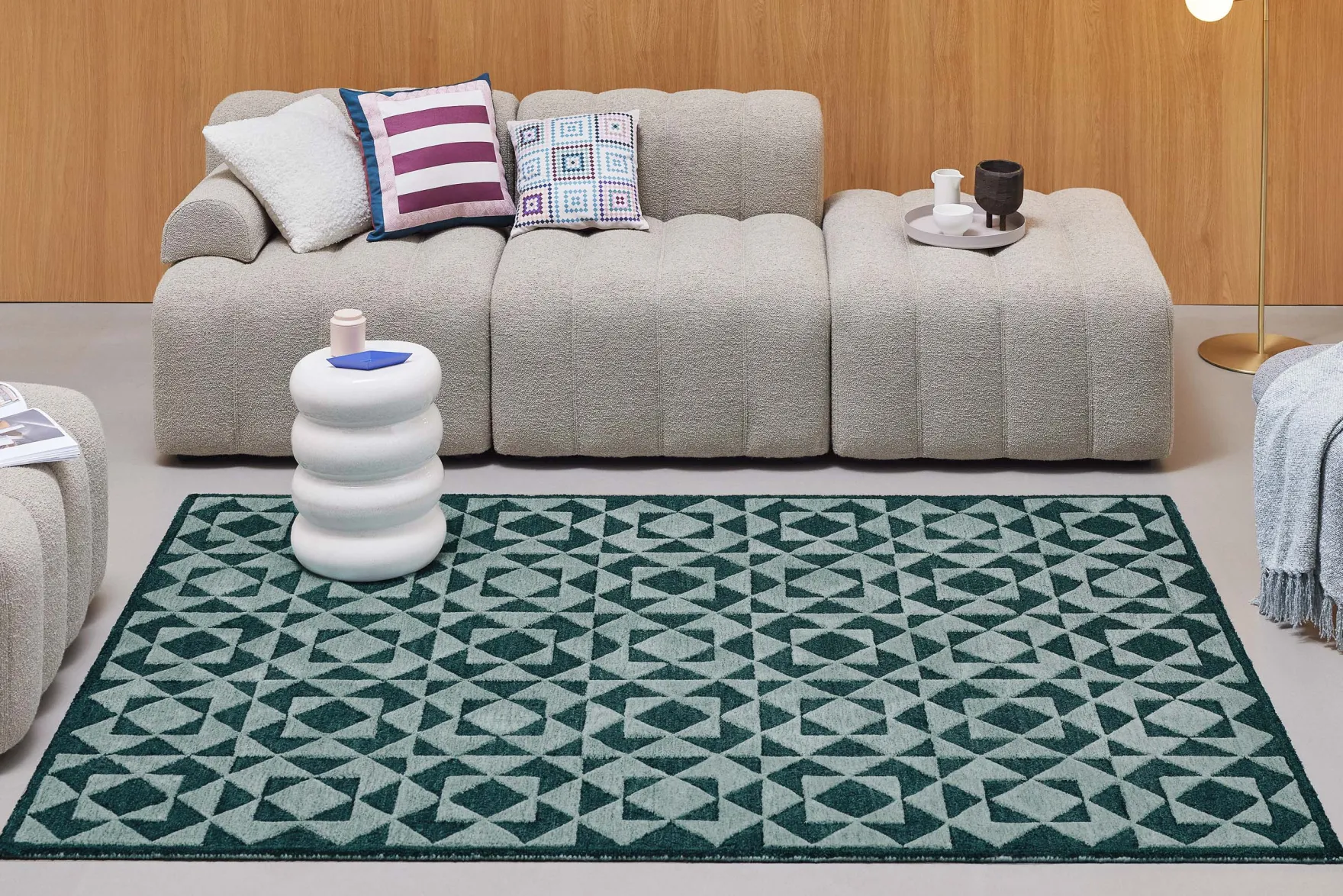 Kurzflorteppich Grün Multi "Downtown" WECONhome