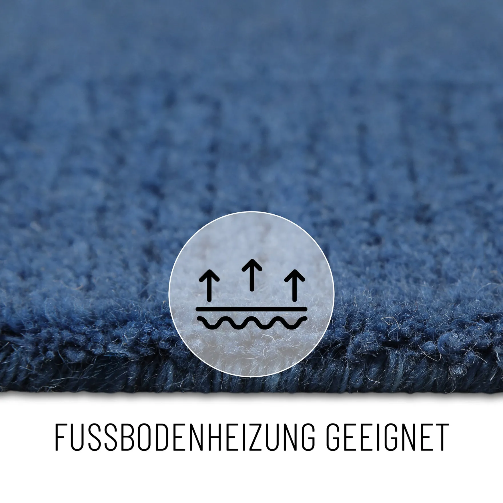 Kurzflorteppich Kobalt Blau aus Schurwolle "Dodo" WECONhome