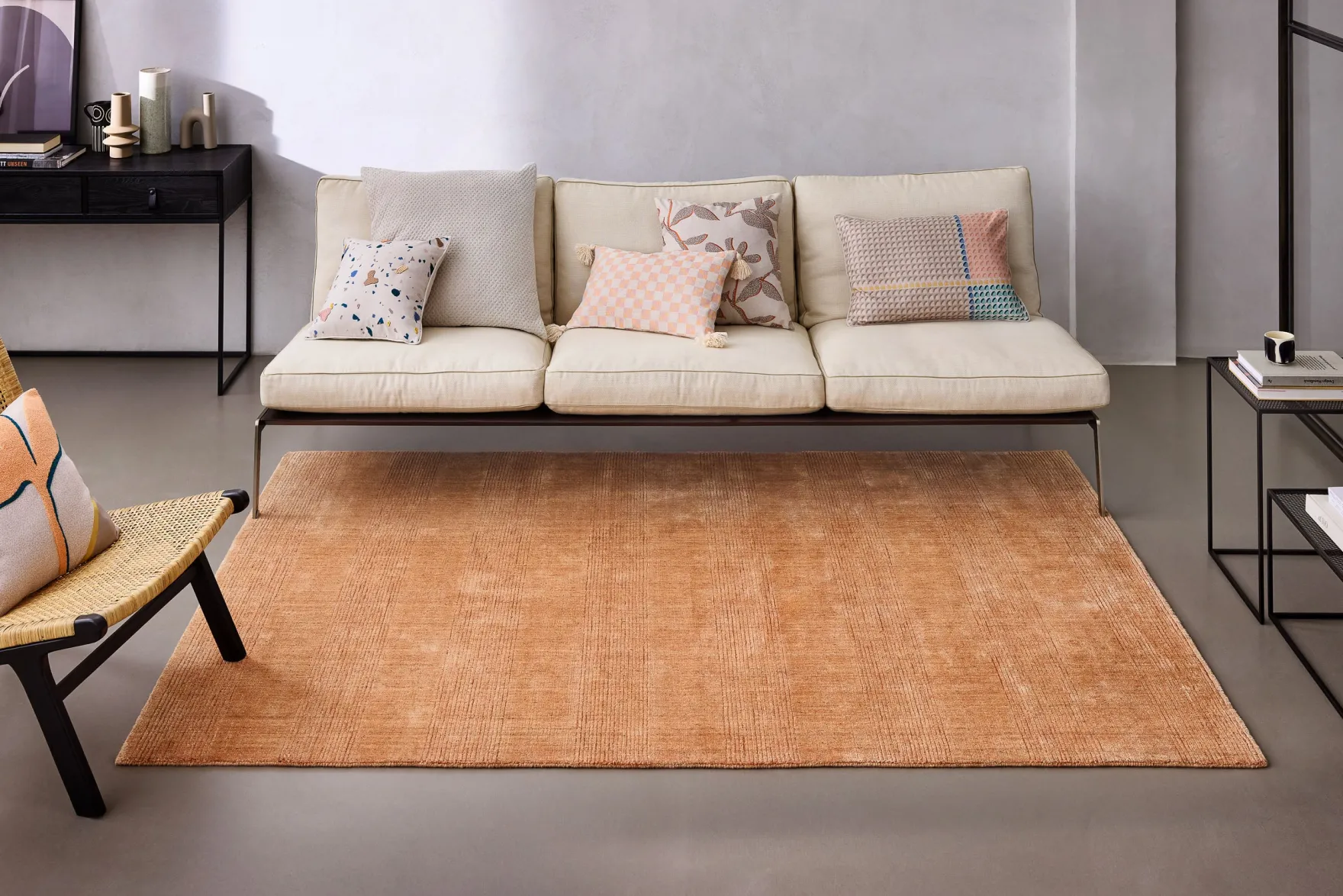 Kurzflor Teppich Kupfer Braun "Seattle" WECONhome