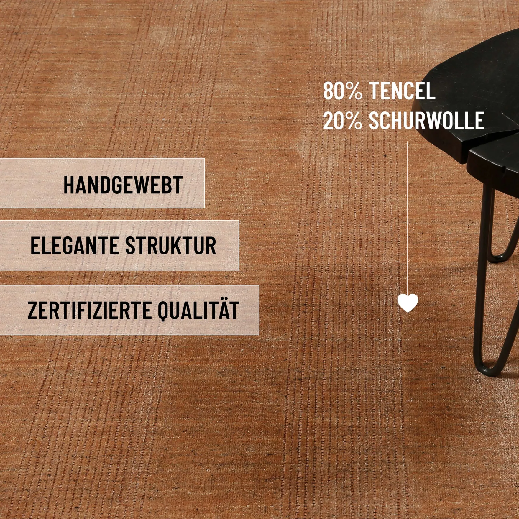 Kurzflor Teppich Kupfer Braun "Seattle" WECONhome