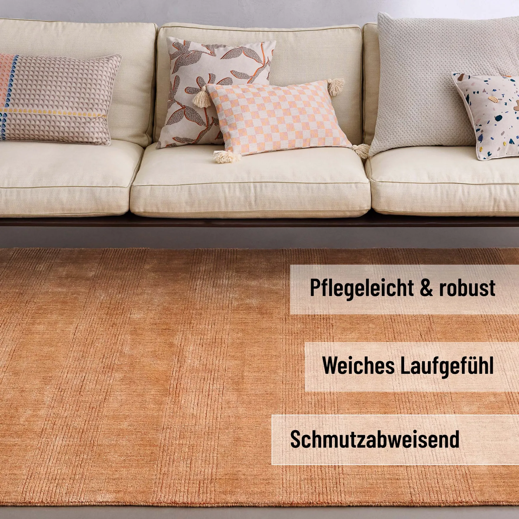 Kurzflor Teppich Kupfer Braun "Seattle" WECONhome
