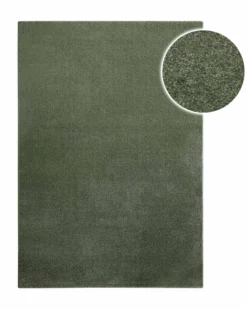 Kurzflorteppich Laub Grün
