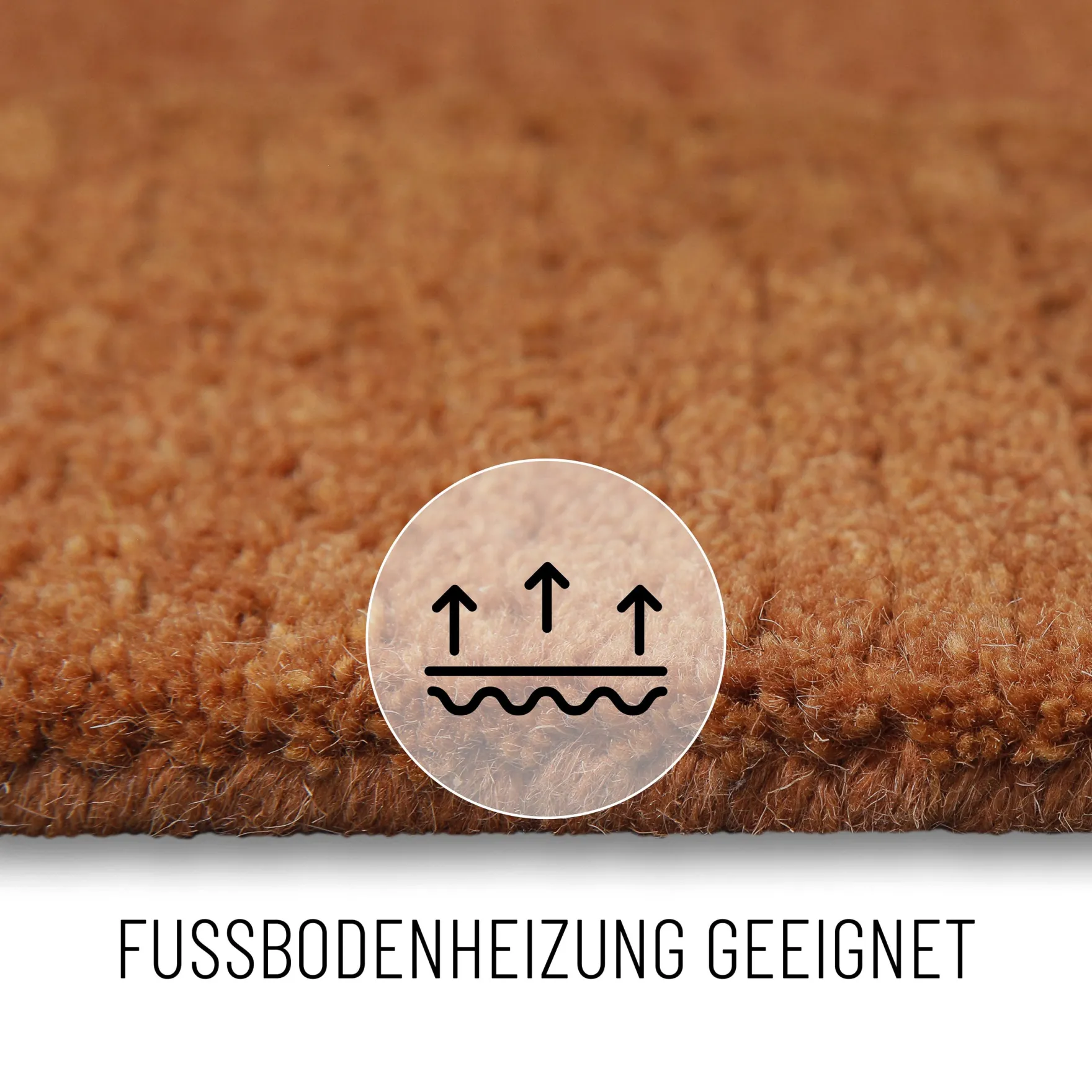 Kurzflorteppich Lehm Braun Weiß aus Schurwolle "Dodo" WECONhome