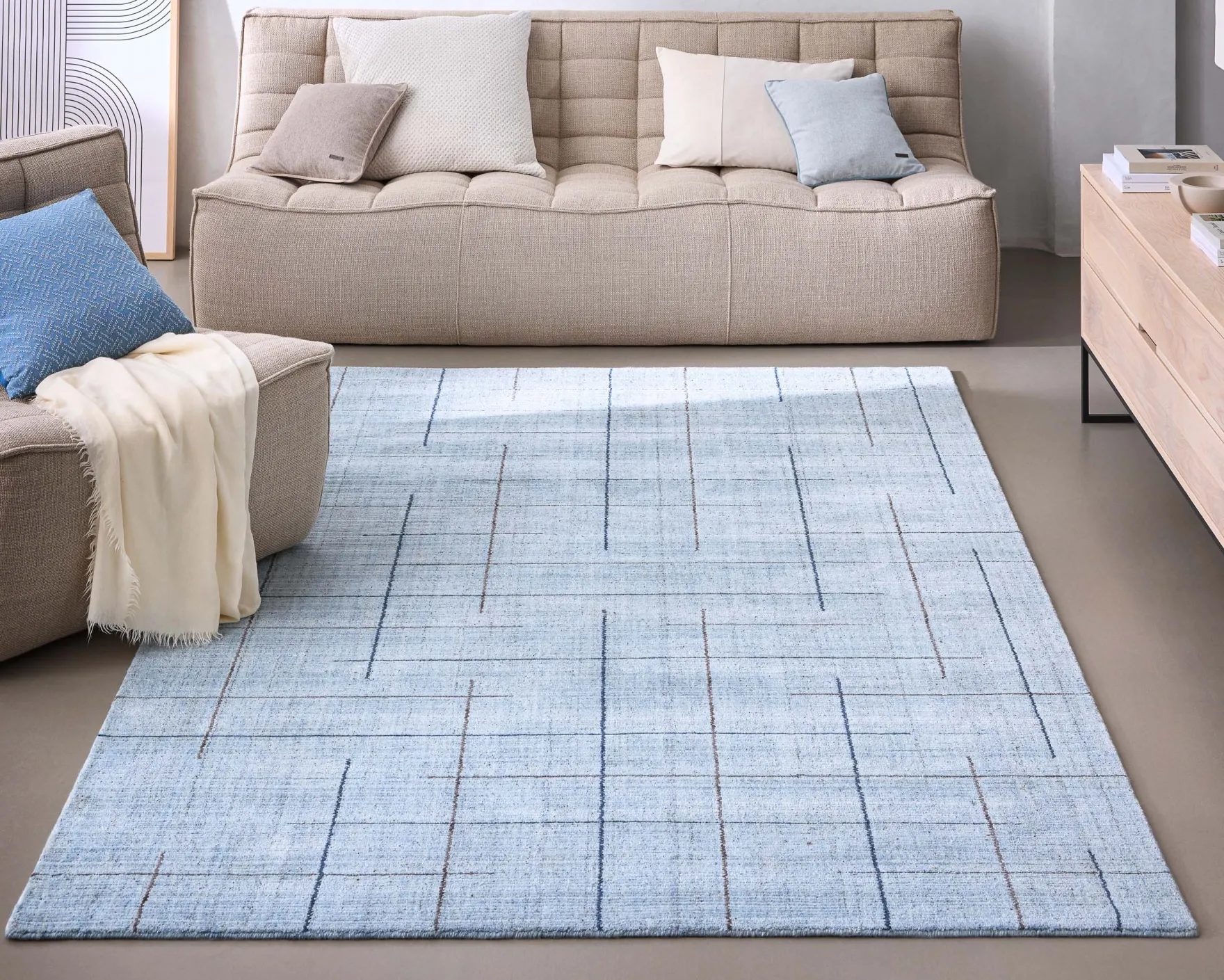 Kurzflor Teppich Licht Blau "Milly" WECONhome